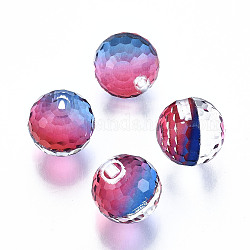 Perle di vetro k9, sfaccettato, mezzo forato, tondo, rosso ciliegia, 1/4 pollice (8 mm), mezzo buco: 1 mm