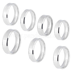 UNICRAFTALE 14pcs 7 Sizes Stainless Steel Blank Core Ring Grooved Finger Ring Cool Simple Band Ring Metal Wedding Classical Ring for DIY Jewerly Making