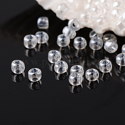 12/0 grade a perles de rocaille en verre rondes, couleurs transparentes lustered, clair, 2x1mm, Trou: 0.5mm, environ 60000 pcs / livre