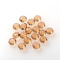 Austrian Crystal Beads, 5040 8mm, Faceted Rondelle, Lt.Brown, Size: about 8mm in diameter, 6mm thick, hole: 1mm