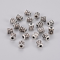 Tibetan Style Alloy Spacer Beads, Lead Free and Cadmium Free, Column, Antique Silver, 6x6mm, Hole: 2mm