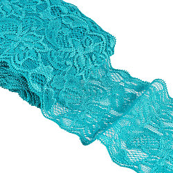 Elastic Lace Trim, Lace Ribbon For Sewing Decoration, Light Sea Green, 80mm