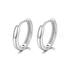 925 orecchini a cerchio in argento sterling rodiato, anello rotondo, con timbro s925, per donne, platino, 10mm