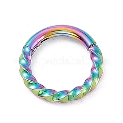 Orecchini a cerchio ad anello attorcigliato per ragazze donne, grosso 304 orecchini in acciaio inossidabile, colore arcobaleno, 8.5x1.3mm, 16 gauge (1.3 mm)