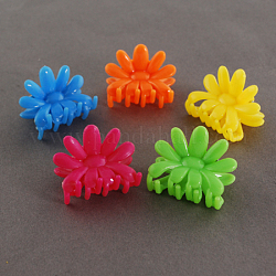 Kids Hair Accessories, Acrylic Hair Clips, Flower, Mixed Color, 18x25mm