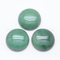 Cabochons naturales aventurina verde, semicírculo, 24.5~25x4~7mm