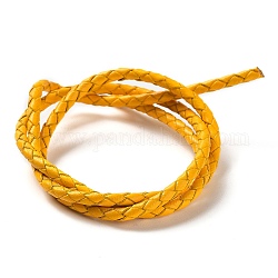 Geflochtenen Lederband, Gelb, 3 mm, 50 Yards / Bündel