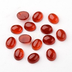 Classer les cabochons ovales en agate rouge naturelle, teinte, rouge, 10x8x4.5mm