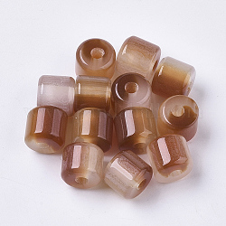 Perline di resina, perle di agata imitazione, colonna, sienna, 9x10mm, Foro: 2.5 mm