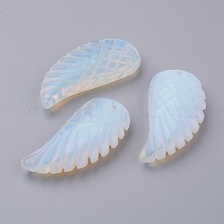 Opalite Pendants, Wing, 34~35x16~18x6.5~7.5mm, Hole: 1mm