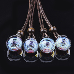 Manuelle Bunte Malerei Anhänger & Charms, Galaxie-Universum-Ball, mit einer Farbe kleine Kugel im Inneren, Farbig, 27~28x20~21x19~20 mm, Bohrung: 3 mm
