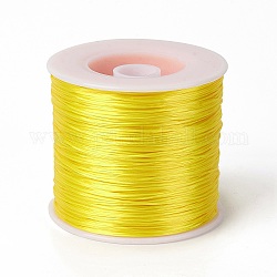 Corda di cristallo elastica piatta da 400 m, filo per perline elastico, per realizzare bracciali elastici, giallo, 0.2mm, 1 mm di larghezza, circa 446.81 iarde (400 m)/rotolo