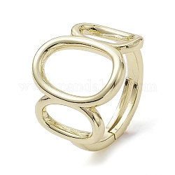 Verstellbare Ringe aus Messing mit Rackbeschichtung, hohlen ovalen, echtes 18k vergoldet, uns Größe 7 1/4 (17.5mm)