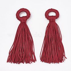Polyester Tassel Big Pendant Decorations, Red, 98~110x24~26x10~15mm, Hole: 14mm