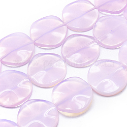 Chapelets de perles d'opalite, plat rond, ondulés, 34.5x6.5mm, Trou: 1.5mm, Environ 11 pcs/chapelet, 14.96 pouce (38 cm)