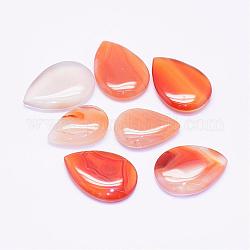 Abalorios de ágata natural, lágrima, sin agujero / piedra preciosa sin perforar, teñido, rojo naranja, 25.5~30x17~21x5~6mm