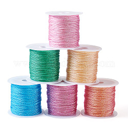 Crafans 6 Rolls 6 Colors 12-Ply Round Polyseter Cords, Garment Accessories, Mixed Color, 0.8mm, about 24.06 Yards(22m)/roll, 1 roll/color