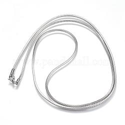 Collares de cadena de serpiente de 304 acero inoxidable, con cierre de langosta, color acero inoxidable, 29.5 pulgada (75 cm), 2mm