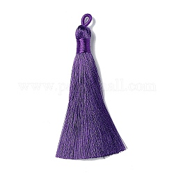 Borlas de nylon grandes decoraciones colgantes, púrpura, 83~92x9~10mm, agujero: 1.5~4 mm