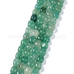 Verde naturale quarzo fragola fili di perline, pepite di pietra burattata, 6.5~15x7~14x7~14mm, Foro: 1~1.4 mm, circa 32~33pcs/filo, 15.16~ 15.75 pollice (38.5~40 cm)