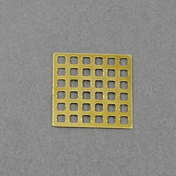 Латунные коннекторы, компоненты для люстры, квадратный, без покрытия, без никеля 20x20x0.4 мм