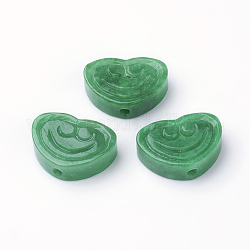 Perles naturelles en jade du Myanmar/jade birmane, teinte, cœur, 13x18x5.5mm, Trou: 2mm