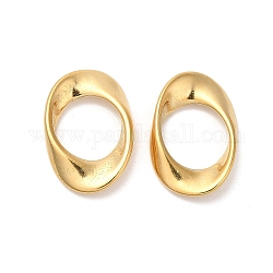 304 anelli di collegamento in acciaio inox, ovale intrecciato, vero placcato oro 18k, 20.5x13.5x3mm, diametro interno: 11x10.5mm