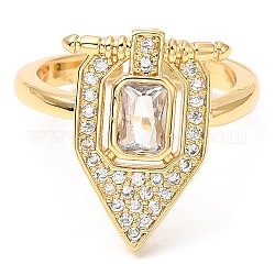 Широкое открытое кольцо-манжета с кубическим цирконием, латунное кольцо для женщин с покрытием стойки, без свинца и без кадмия, реальный 18k позолоченный, внутренний диаметр: 16 мм