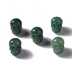 Естественный зеленый бисер авантюрин, череп, 13x10x11.5 мм, отверстие : 1 мм