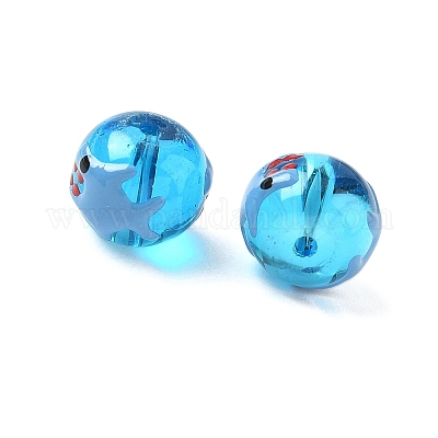 Стеклянные эмалевые бусины ручной работы LAMP-D304-02D-1