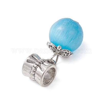 Круглые европейские подвески-шармы «кошачий глаз» PALLOY-JF04331-1