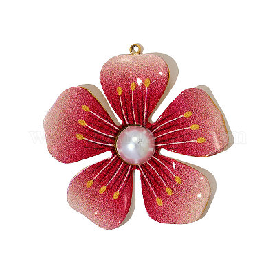 Нержавеющая сталь 304 с печатью и подвесками из искусственного жемчуга STAS-OY005-22G-1