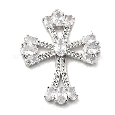 Латунные микропаве прозрачные подвески с фианитом KK-L228-03P-04-1