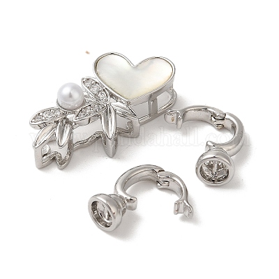 Латунные микро проложить кубического циркония раз за застежками KK-A227-15P-1