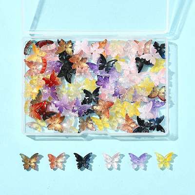 96шт 8 цвета стеклянные бусины GLAA-FS0002-48-1