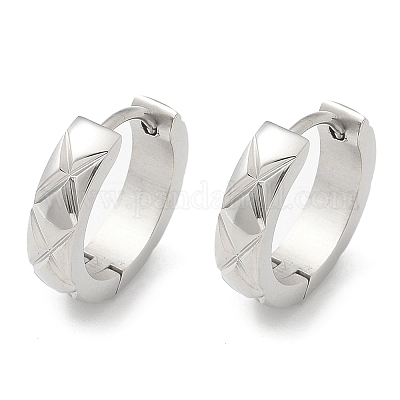 Серьги-кольца из нержавеющей стали 304 для женщин EJEW-C096-56P-1