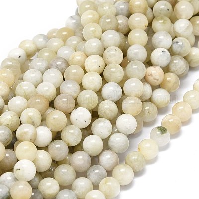 Natural Rainbow Moonstone Beads Strands, Round, 8~8.5mm, Hole: 1mm, about  46~49pcs/strand, 15.55 inch(39.5cm)