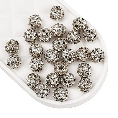 Латунные бусины со стразами &nbsp;RB-A011-6mm-01P-1