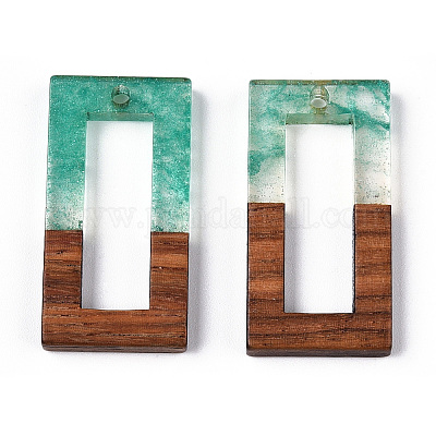 Подвески из прозрачной смолы и ореха RESI-ZX017-21-1