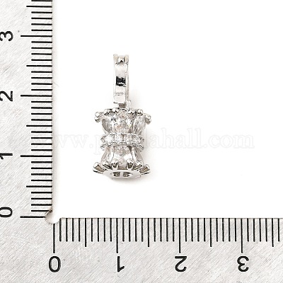 Поручни для пончиков из латуни с микропаве из кубического циркония&nbsp;LS-KK-U061-17P-1