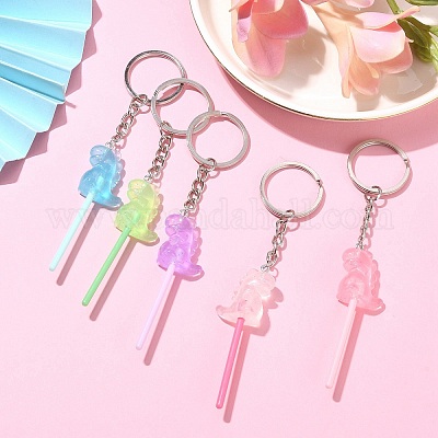 Брелок с подвеской в виде леденца в виде динозавра из смолы KEYC-JKC00522-01-1