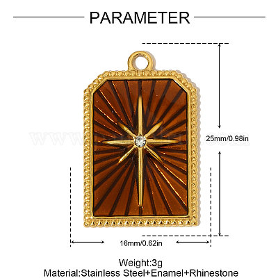 Подвески из нержавеющей стали 304 с эмалью STAS-OY004-77G-1