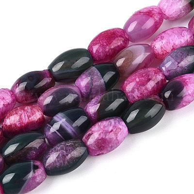 Окрашенные естественный агат бисер пряди&nbsp;G-T144-51A-03-1