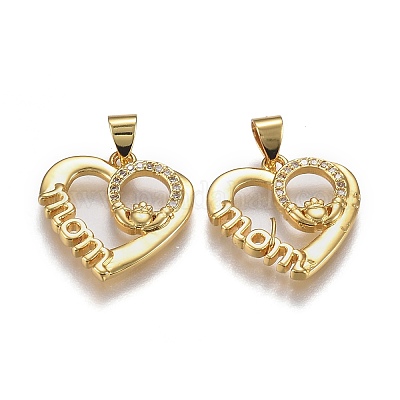 Латунные микропаве прозрачные подвески с фианитом ZIRC-A011-05G-1