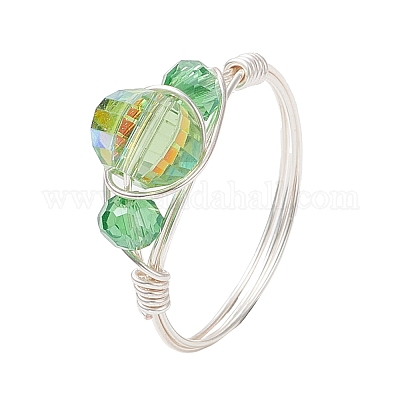 Стеклянные кольца для пальцев RJEW-JR00925-02-1