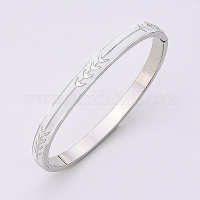 Браслеты с лиственным узором из нержавеющей стали 304 FS-WGBBE22-02-1