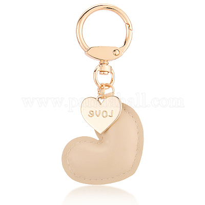 1шт брелок в форме сердца из искусственной кожи KEYC-CL0001-14C-1