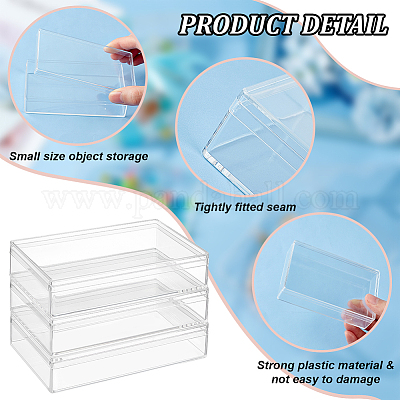 Boîtes de rangement en acrylique transparent rectangle&nbsp;CON-WH0092-50-1