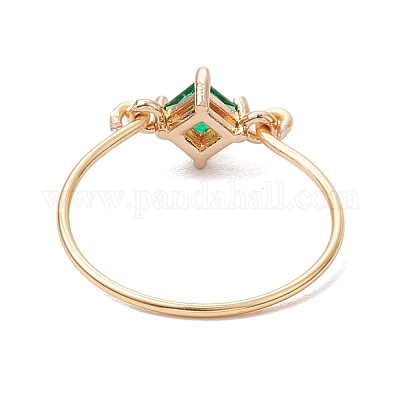 Прозрачные стеклянные кольца для пальцев RJEW-JR00870-1