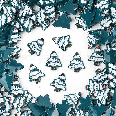 Кабошоны из светящейся смолы на рождественскую тематику RESI-U003-02A-1